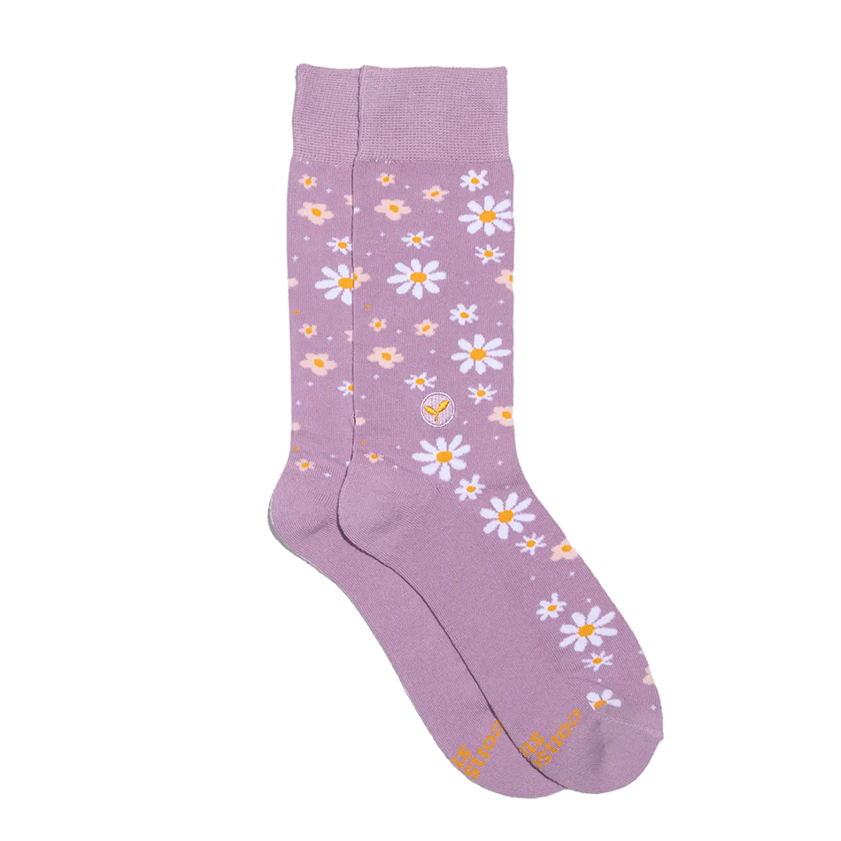 Fair trade organic cotton purple socks trees