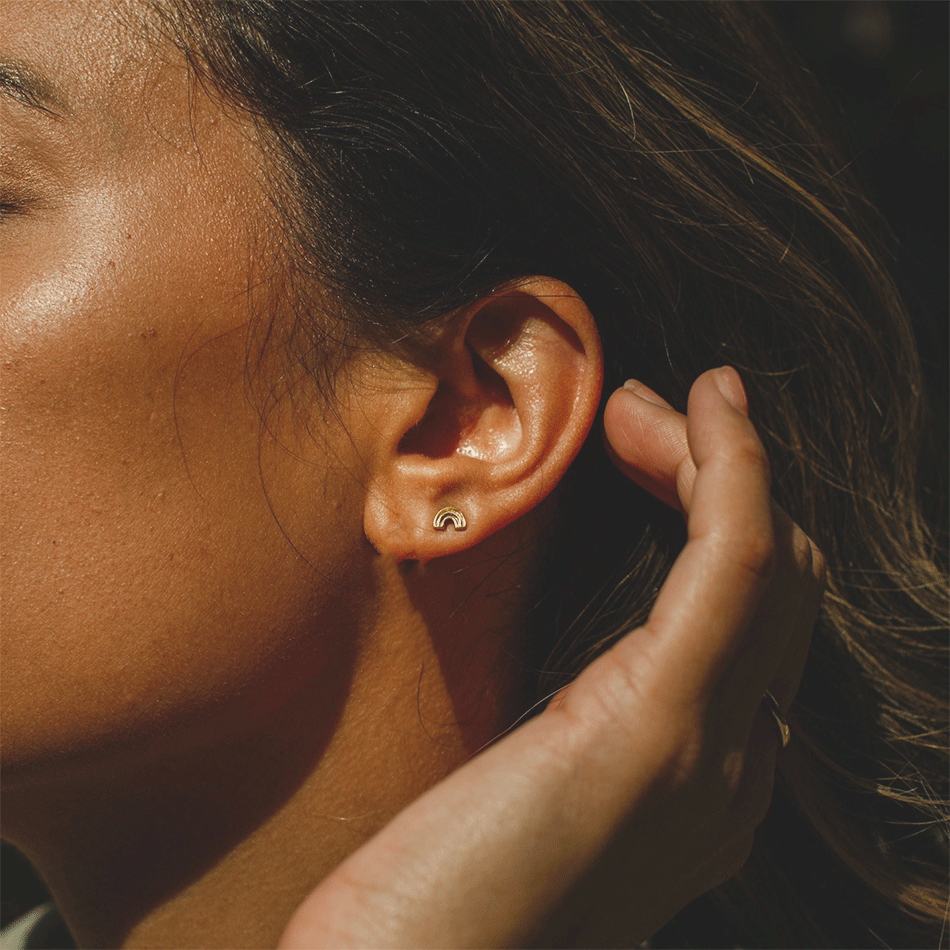 Fair trade rainbow studs earrings