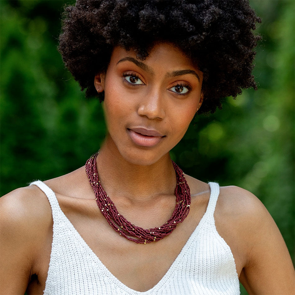 Fair trade bead statement necklace