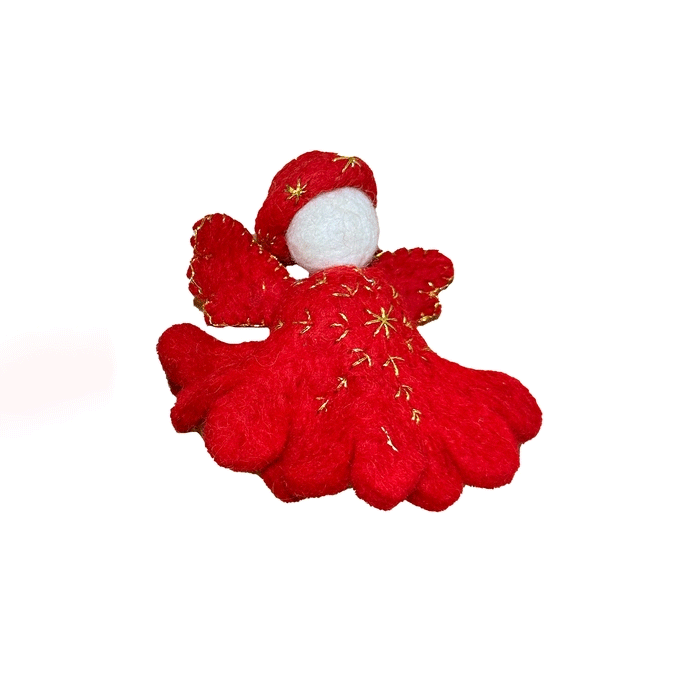 Fair trade felt flower fairy angel ornament