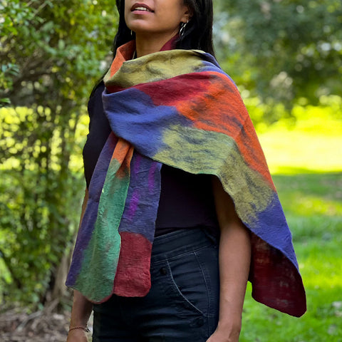 Fair trade felt silk scarf