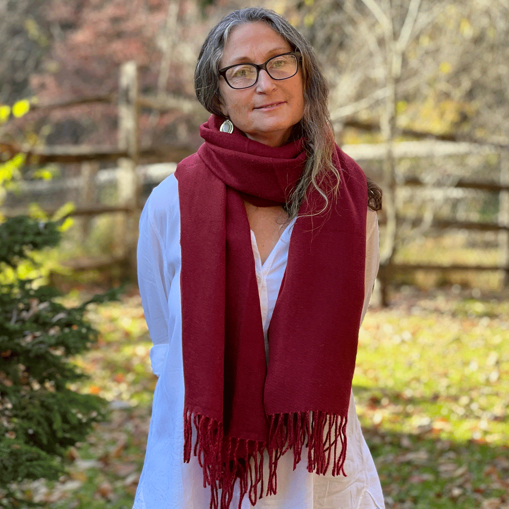 Fair trade bamboo cotton flannel wrap scarf