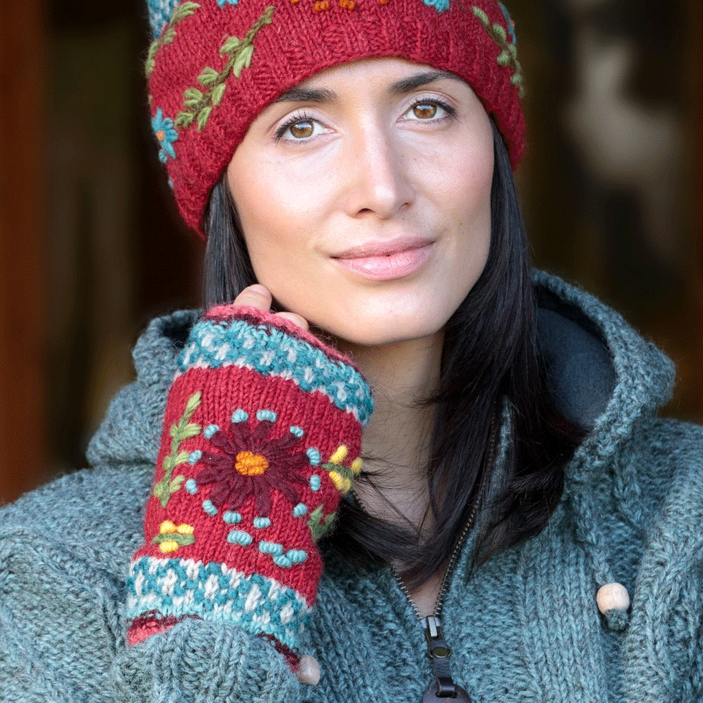 Fair trade hand knit wool hat