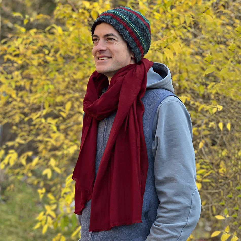 Fair trade wool knit hat men