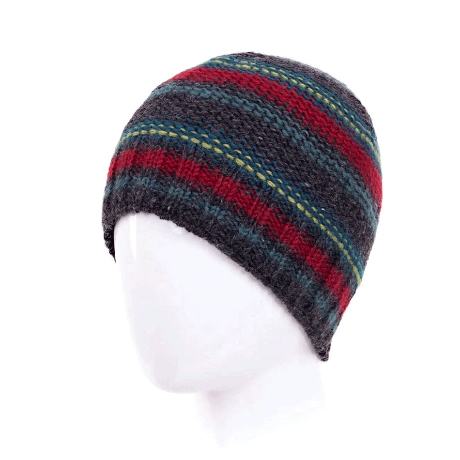 Fair trade wool knit hat men