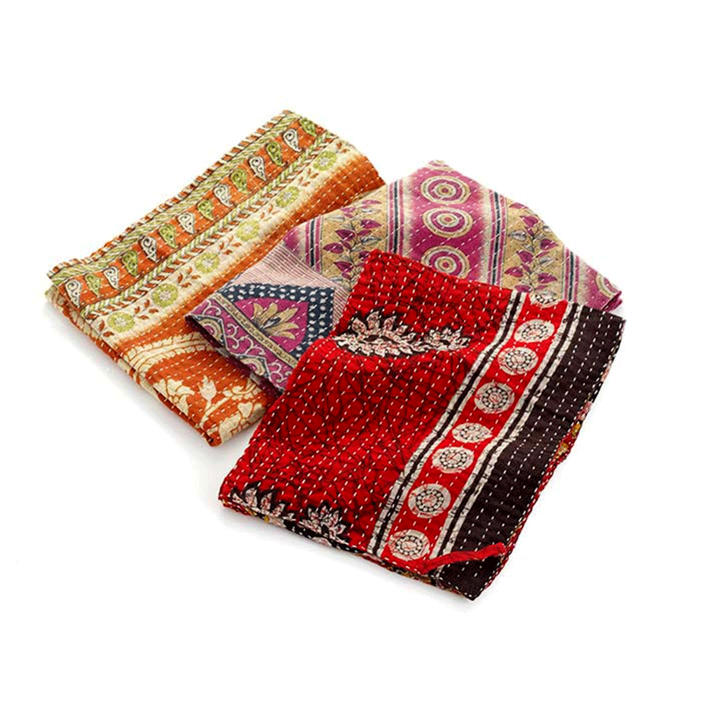 Fair trade recycled sari tea towels