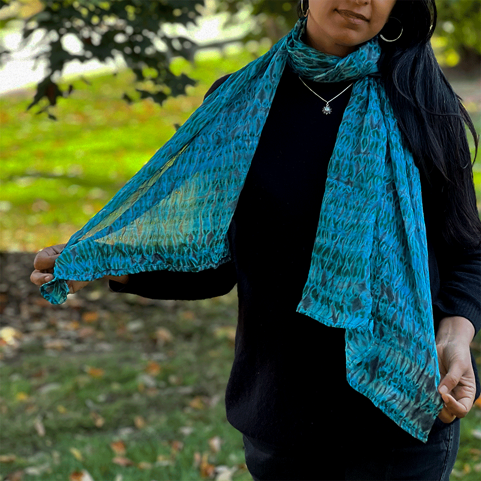 Fair trade silk shibori scarf