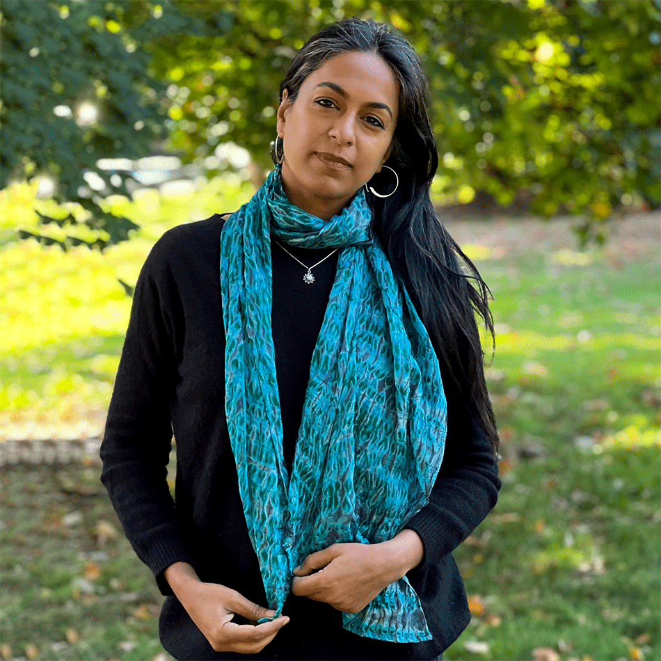 Fair trade silk shibori scarf