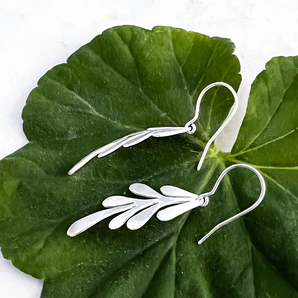 Fair trade sterling silver leaf earrings