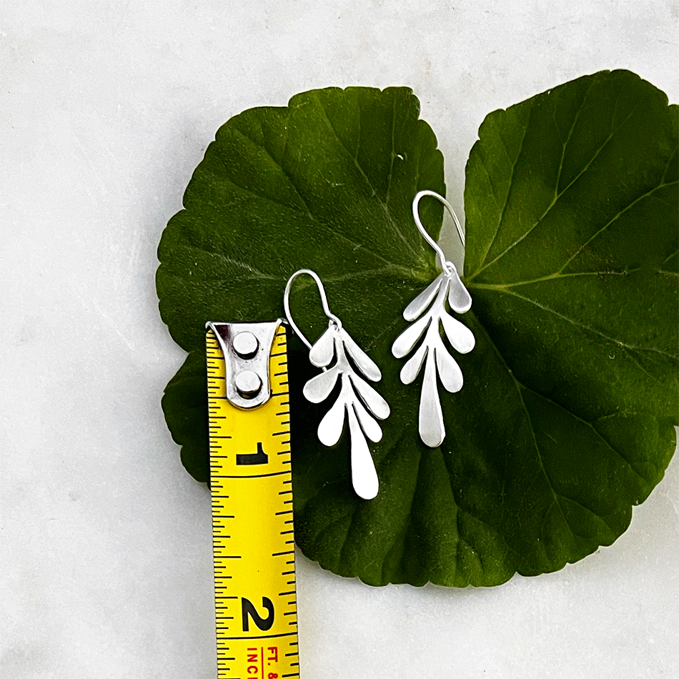 Fair trade sterling silver leaf earrings