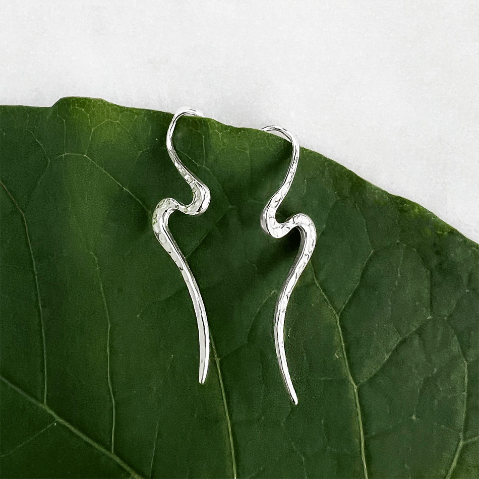 Fair trade sterling silver hammered earrings