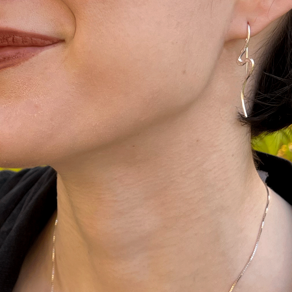 Fair trade sterling silver snake earrings