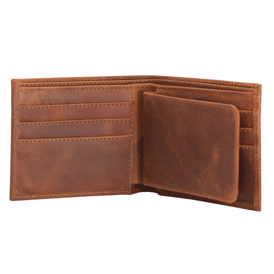 Fair trade men's leather wallet handmade in Nicaragua