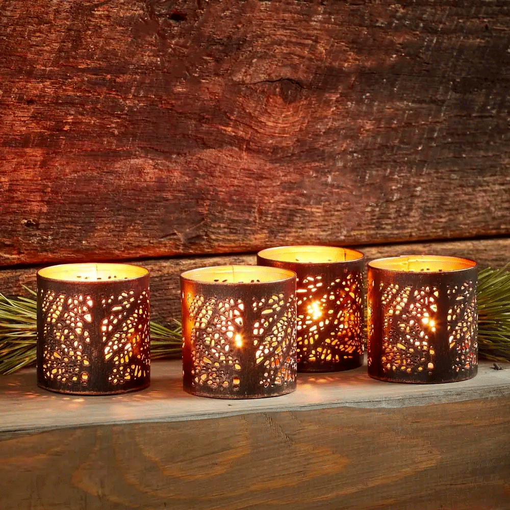 River Birch Small Candle Holders - Set of Four, India