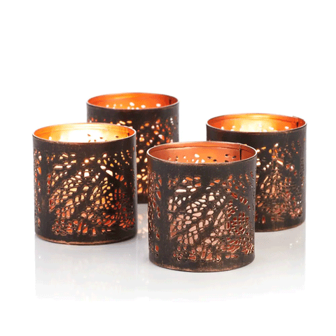 River Birch Small Candle Holders - Set of Four, India