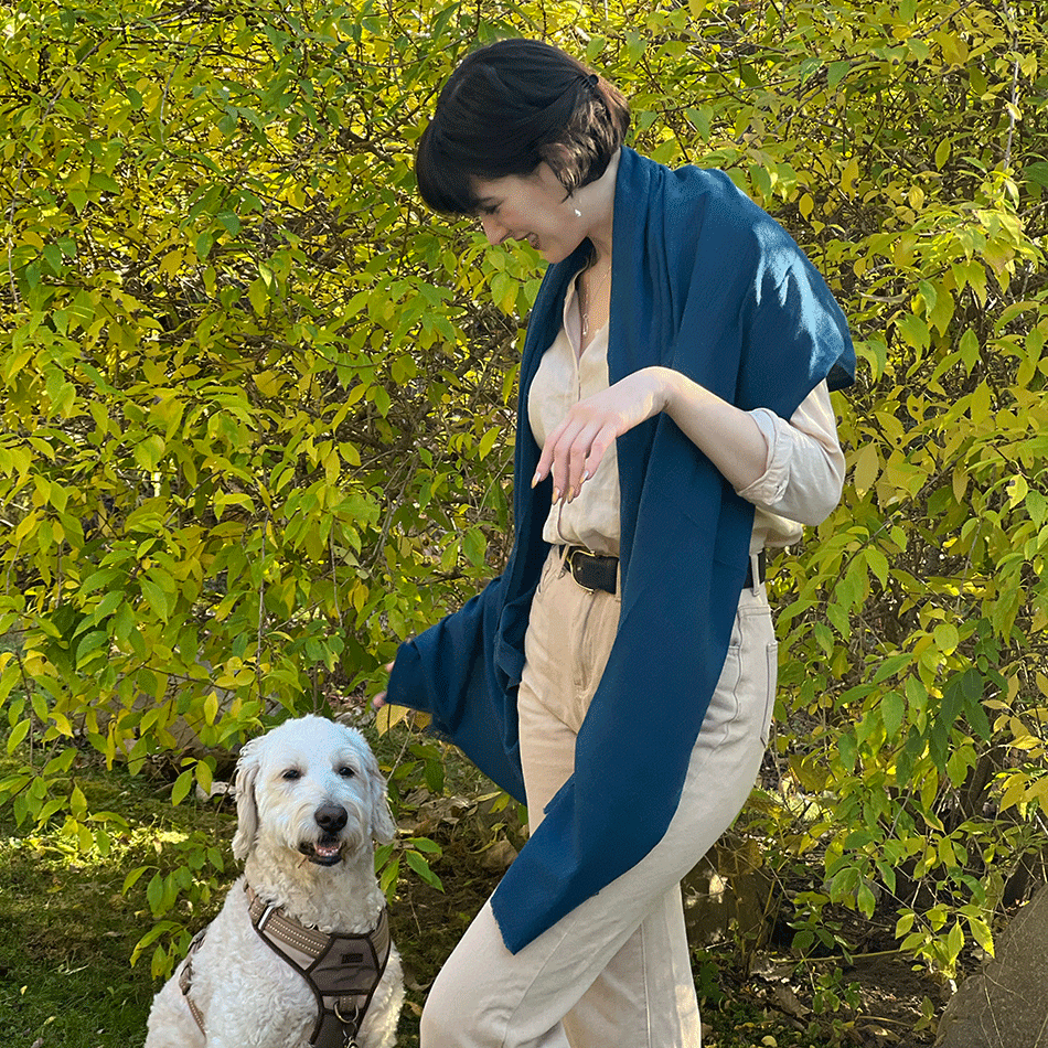 Fair trade cashmere scarf teal