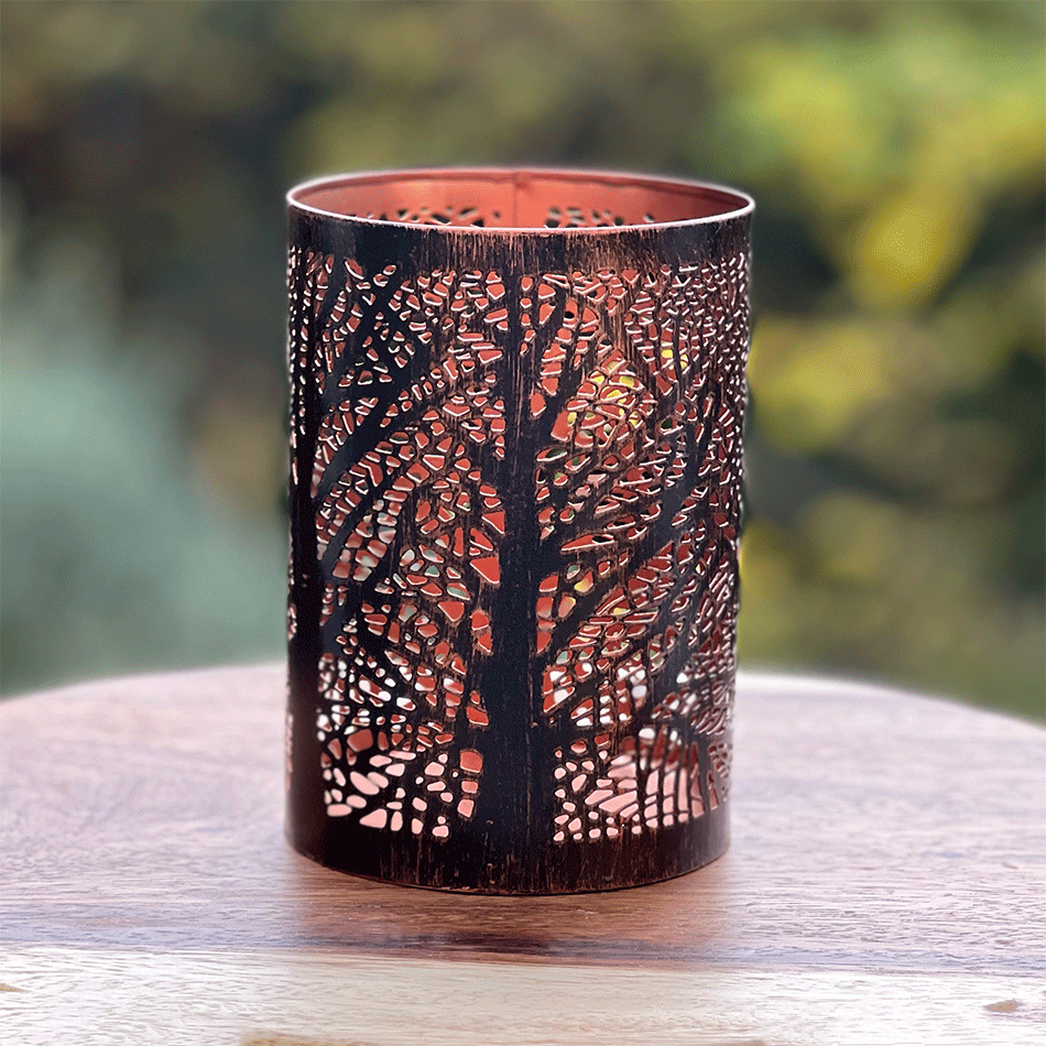 Fair trade iron tree candle holder