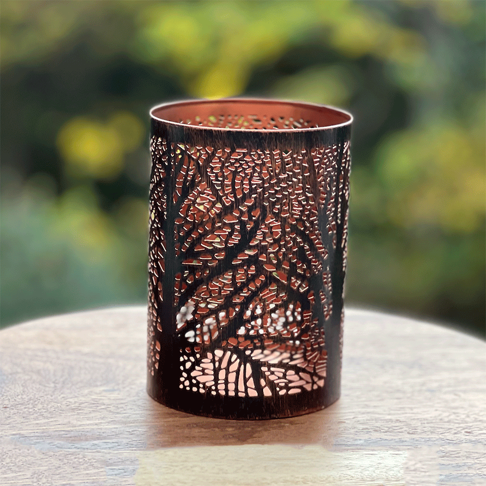 Fair trade iron tree candle holder