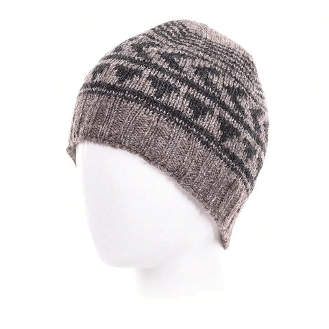 Fair trade hand knit men's wool hat