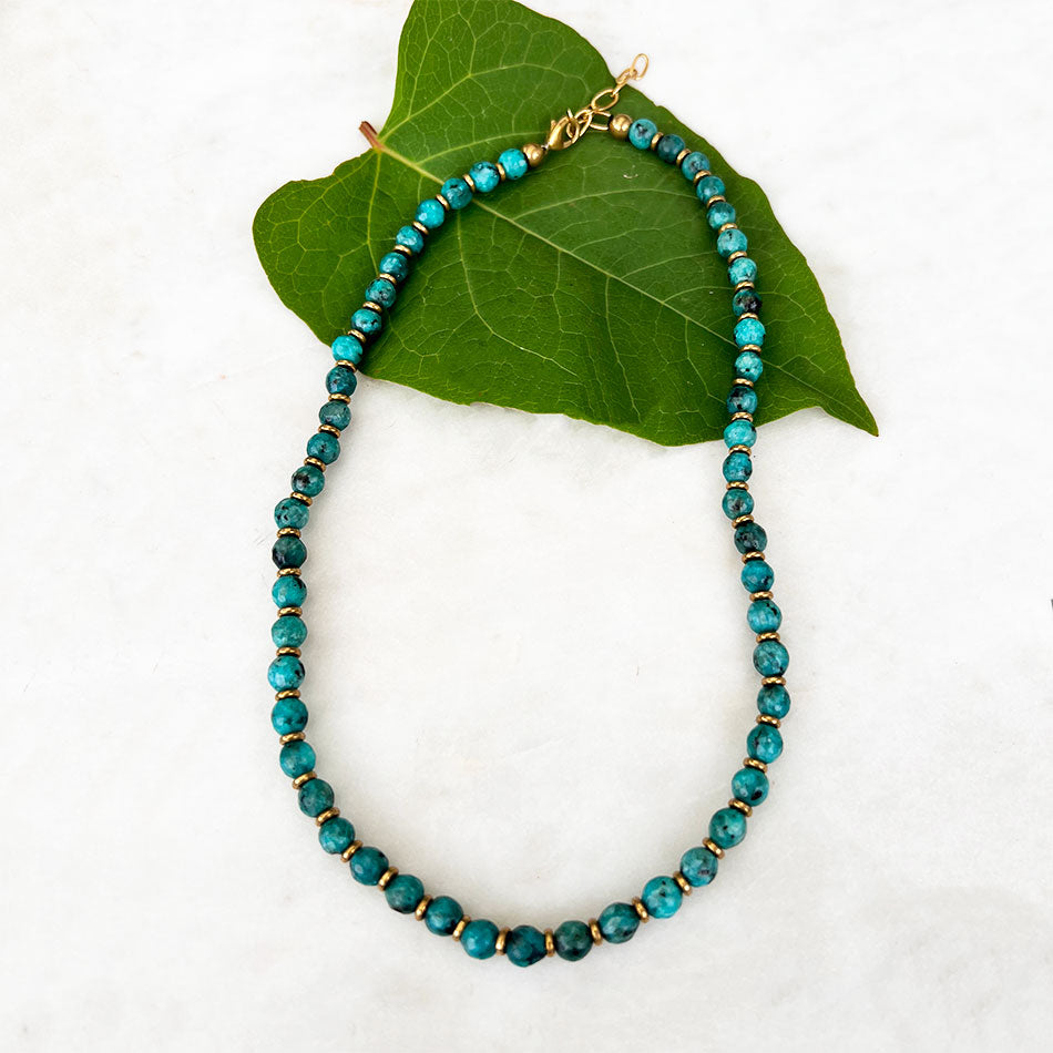 Fair trade turquoise stone necklace