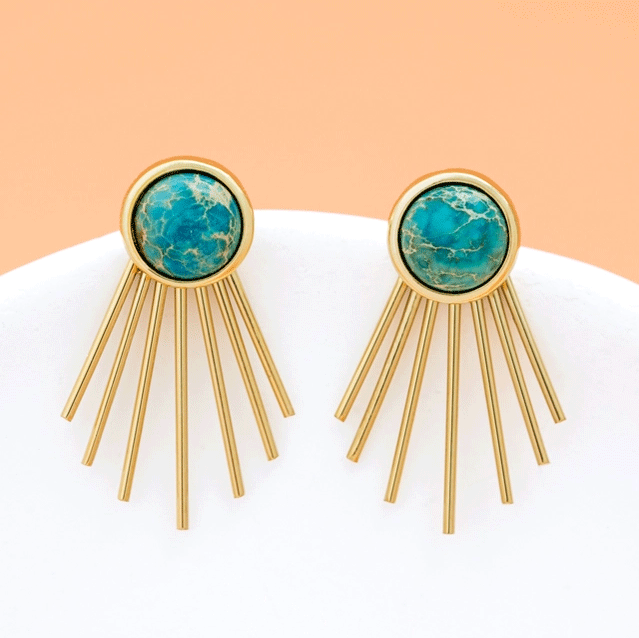 Opportunity Ear Jacket Earrings - Emperor Stone, China