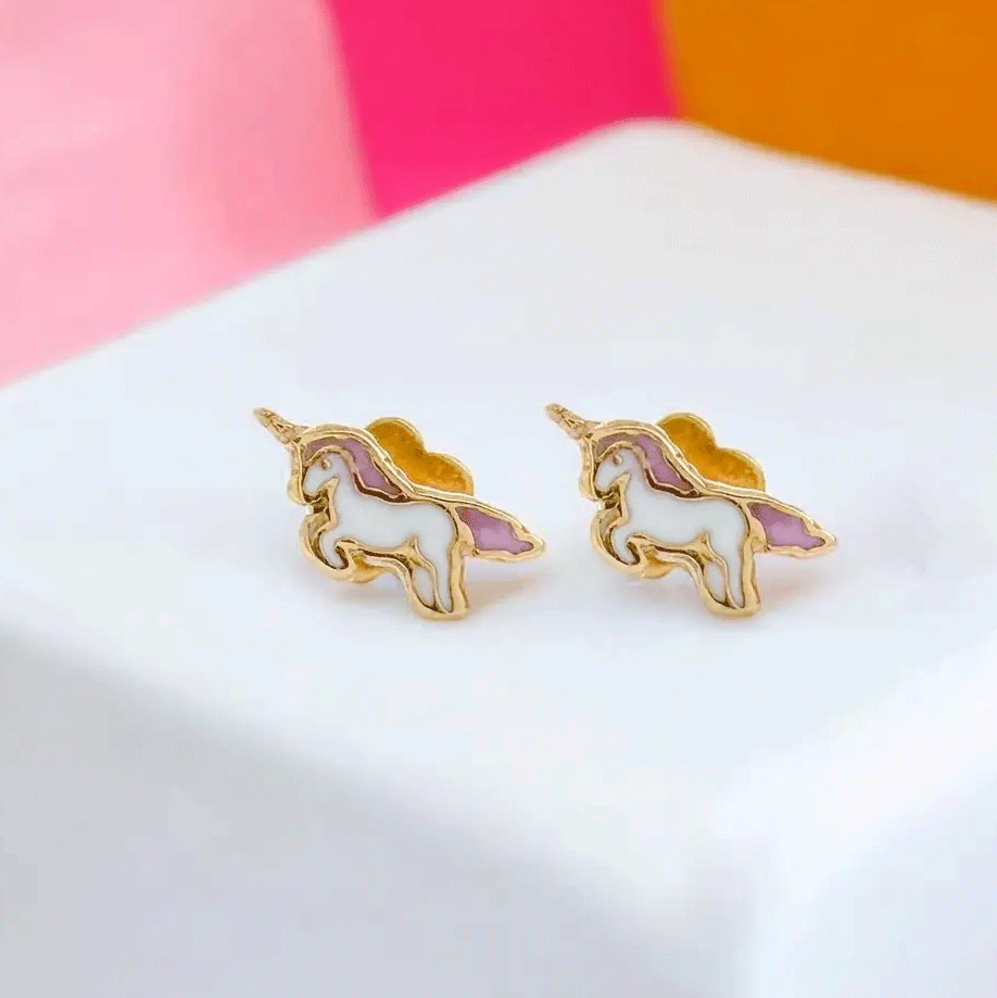 FAir trade unicorn kid's earrings