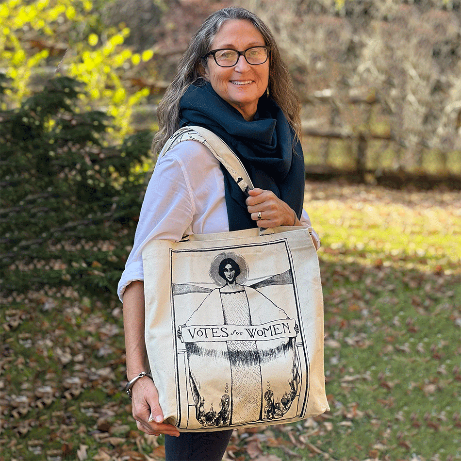 Fair trade cotton votes for women cotton tote bag