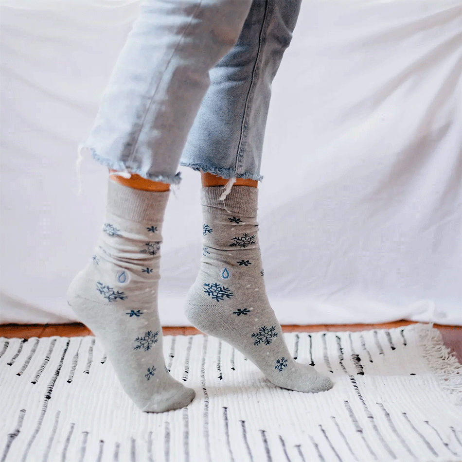 Fair trade organic cotton socks that donate water