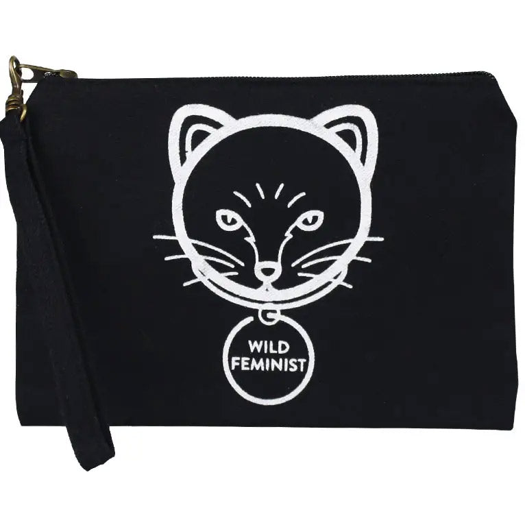 FAir trade wild feminist cotton pouch