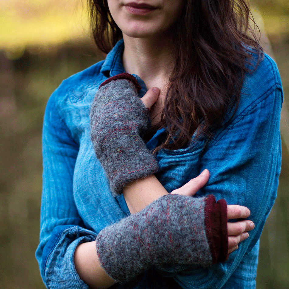 fair trade alpaca fingerless gloves