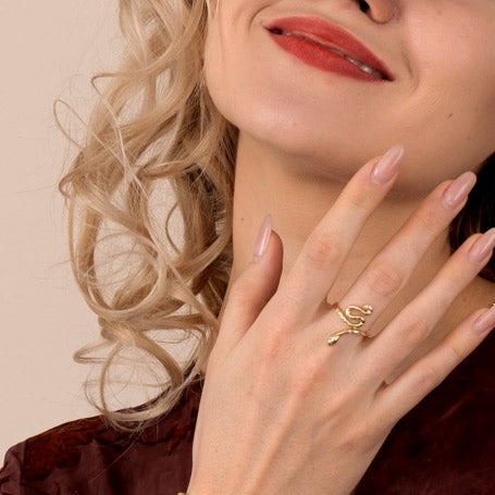 fair trade serpent ring handmade by survivors of human trafficking