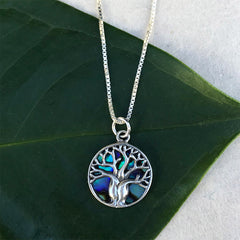 Abalone Tree of Life Necklace - Sterling Silver, Indonesia - Women's